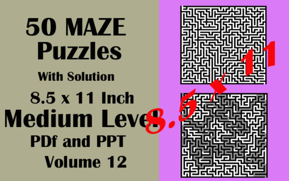 Download 50 Maze Medium Level 8.5x11 PDF PPTX V12 - Premium Resources