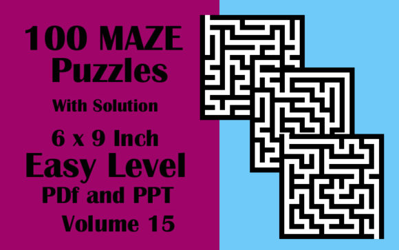 Download 100 Maze Puzzle Easy 6x9 PDF PPTX V 15 - Premium Bundle